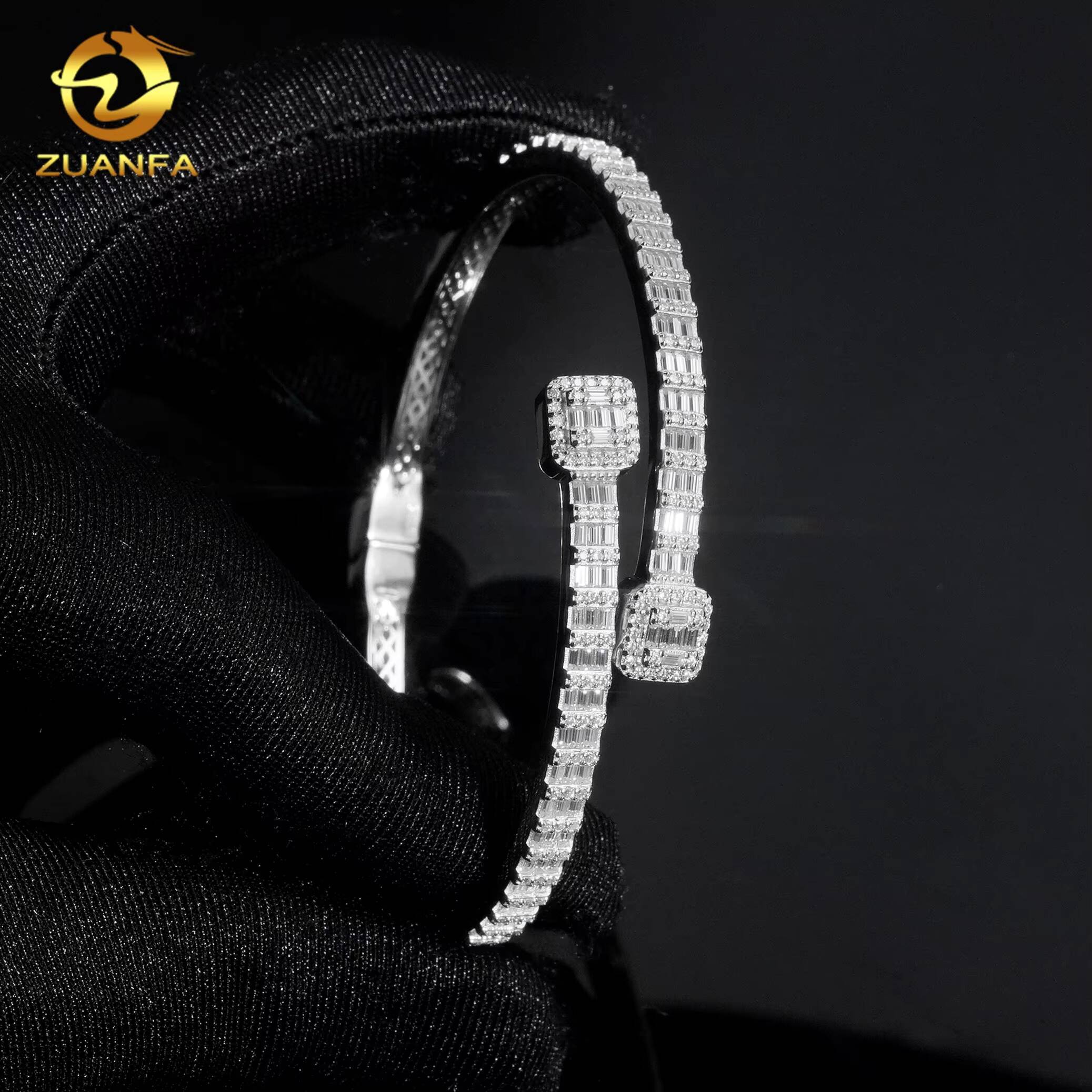 Fine Jewelry Small Bracelet Silver 925 Iced Out Vvs Diamond Hip Hop Vvs Moissanite Bangles