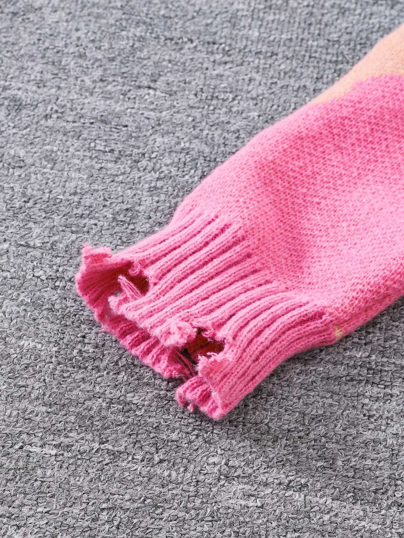 Autumn and Winter Cloud Jacquard Pattern Pullover Ripped Sweater Casual Round Neck Knitted Mens Pullover Z250905