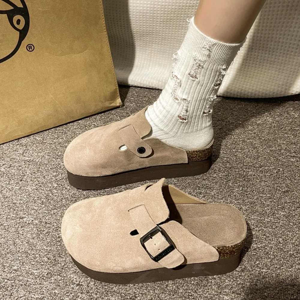 2025 Womens Platform Slippers Womens Mules Cork Clogs Slippers Outdoor Deep Heels Waterproof Beach Slippers with Arch Support W250905