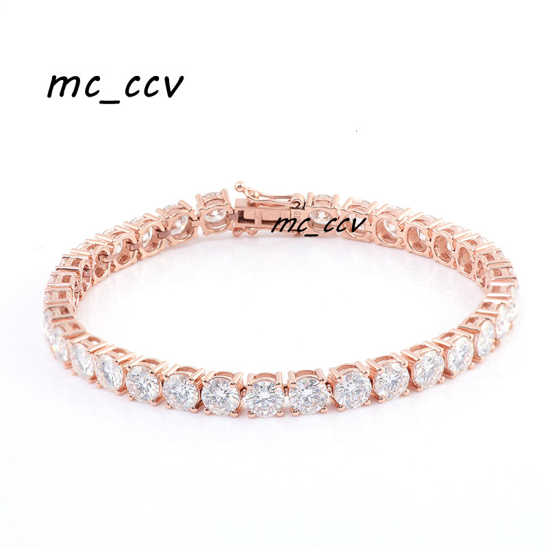 Hot Sell Silver Tennis Moissanite Bracelet Charms Luxury Classic Custom Hip Hop Women Bangle Fashion Fine Jewelry Bracelets