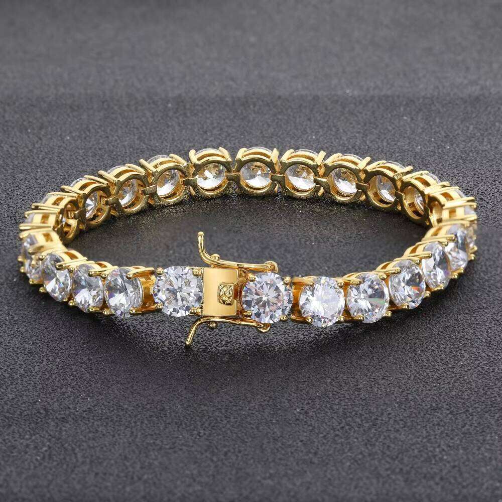 8mm Chain AAA+Zircon Hip Hop Jewelry 1 Row Iced Out Tennis Bracelet Moissanite