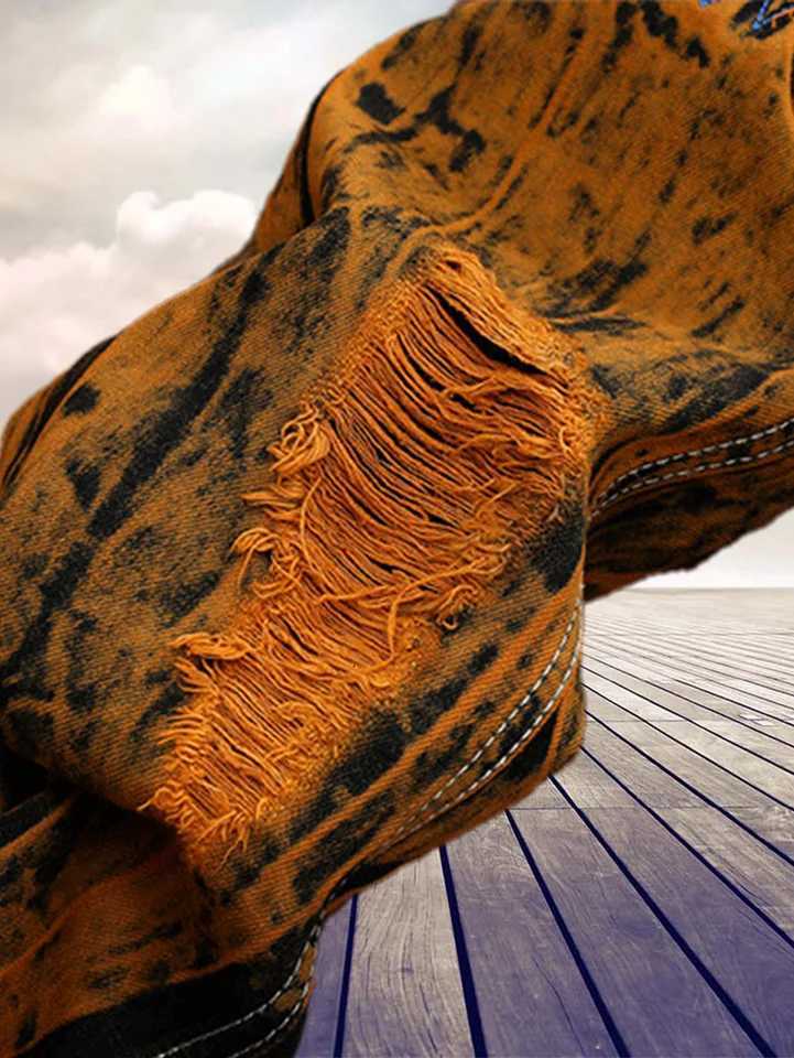 Retro trend motorcycle mens straight jeans W250905