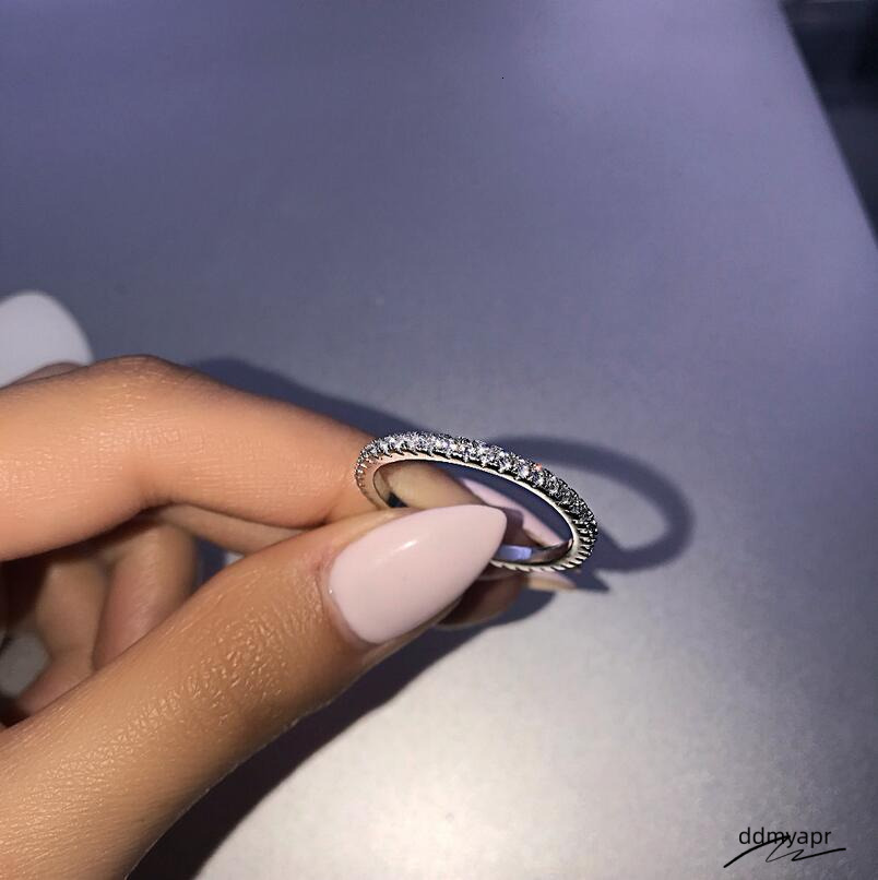 Classical Ddmydec Wedding Rings Jewelry Real Sterling Sier Water Drop 5A Zircon CZ Dia Gemstones Party Eternity Women Couple Bridal Ring Set Gift