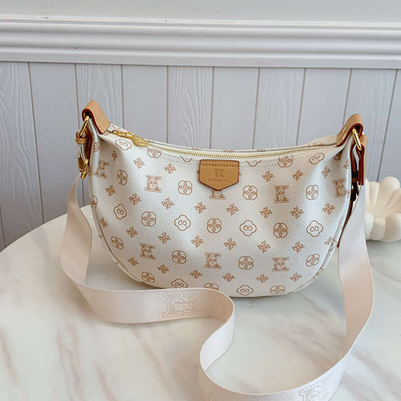 Luxury Bags Designer Small Shell Bags with Wide Strap Crescent for Women 2025 New Printed Dumpling Versatile Shoulder Crossbody Bag