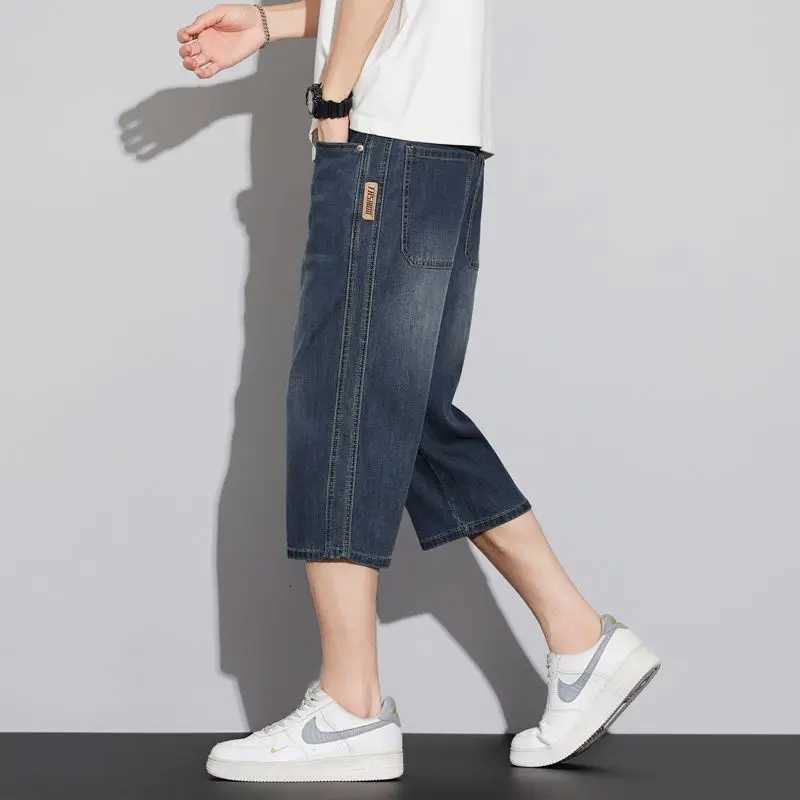 Mens Summer Thin Straight Casual Short Loose Seven MidLength Trendy Versatile Comfortable Lightweight Pants mens denim shorts W250905
