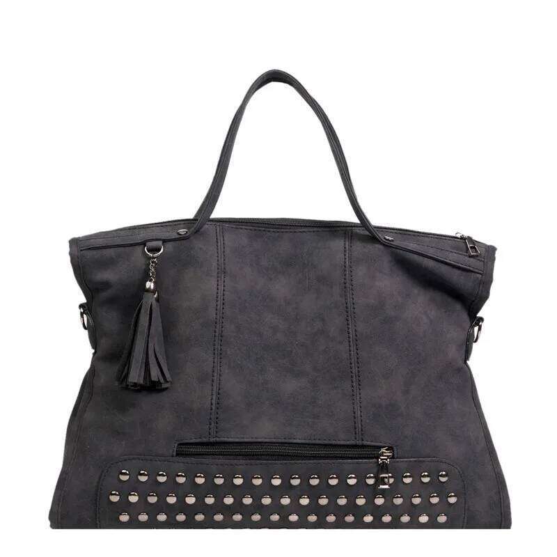 Designer Rivet Large Handbag Quality Leather Shoulder For Women Totes Purse Casual Big Bag Female Crossbody Bags Sac