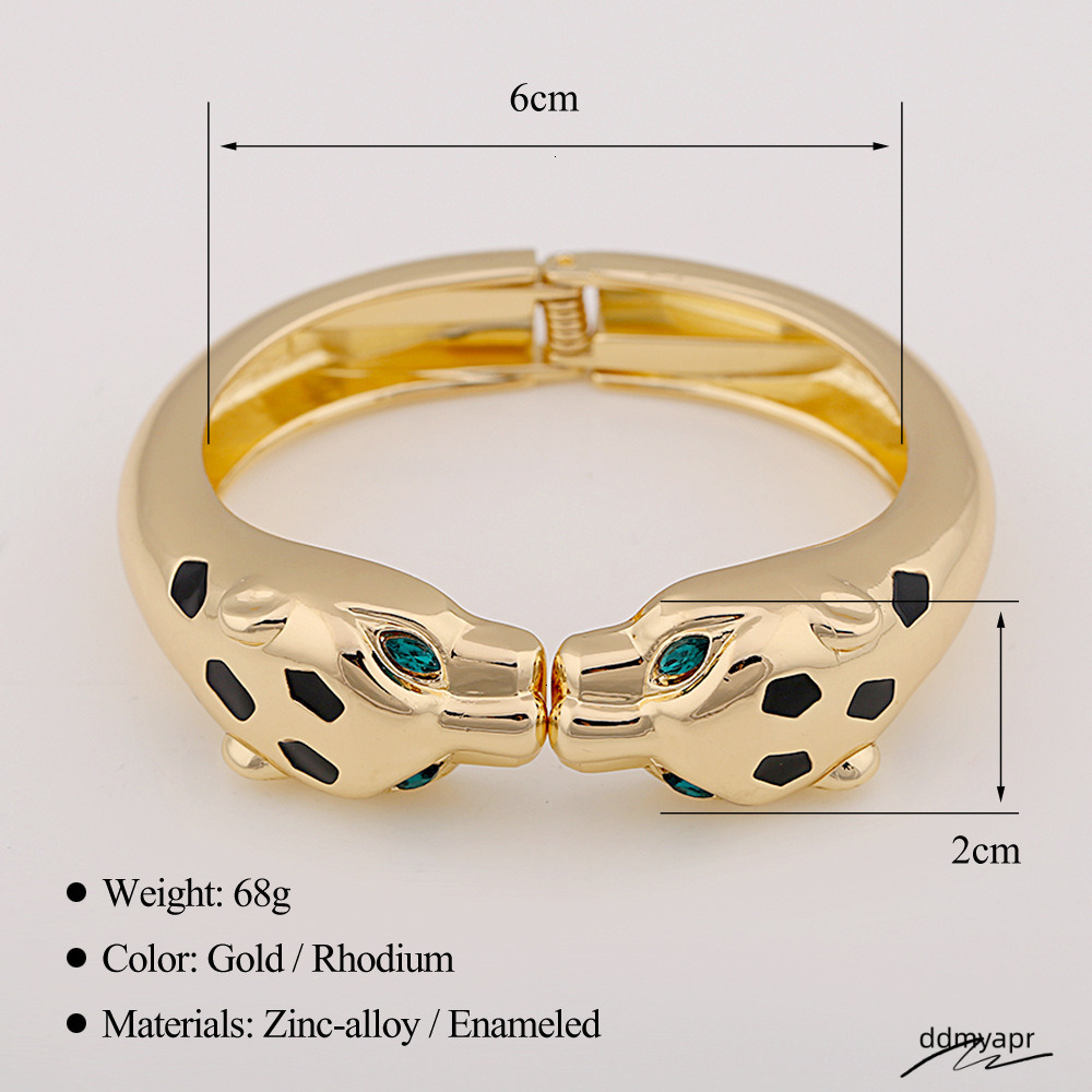 2025 ddmyday New Retro, Fashionable And Individual Leopard Head Oil Drop Alloy Open Designer Jewelry Wedding Ring Bracelet ddmyday ddmyday