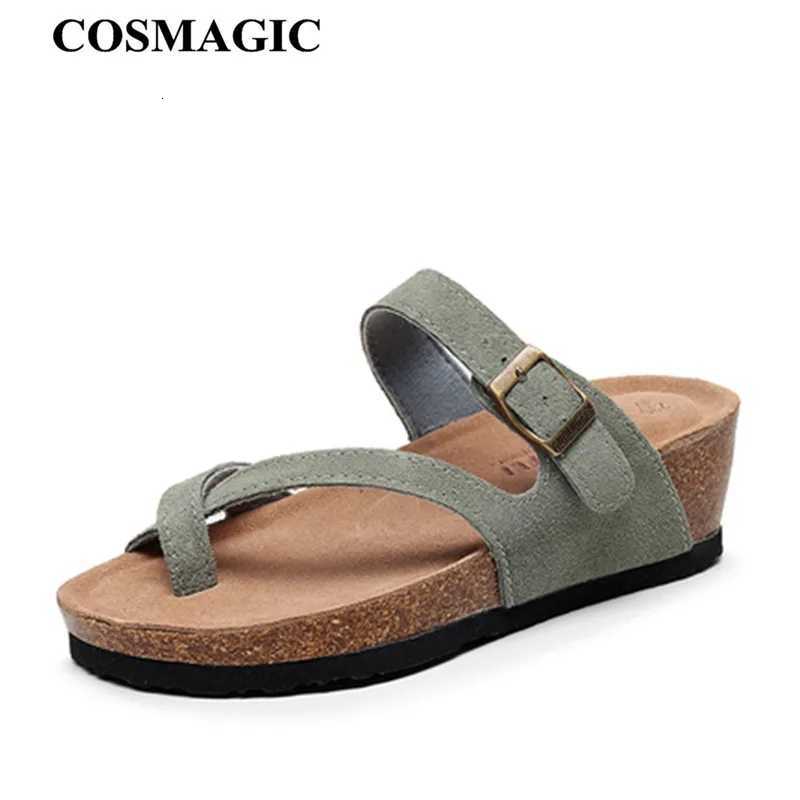 New Summer Women Wedge Beach Slipper Shoe Casual Cork Med Heel Outdoor Clogs Flip Flops Footwear W250905