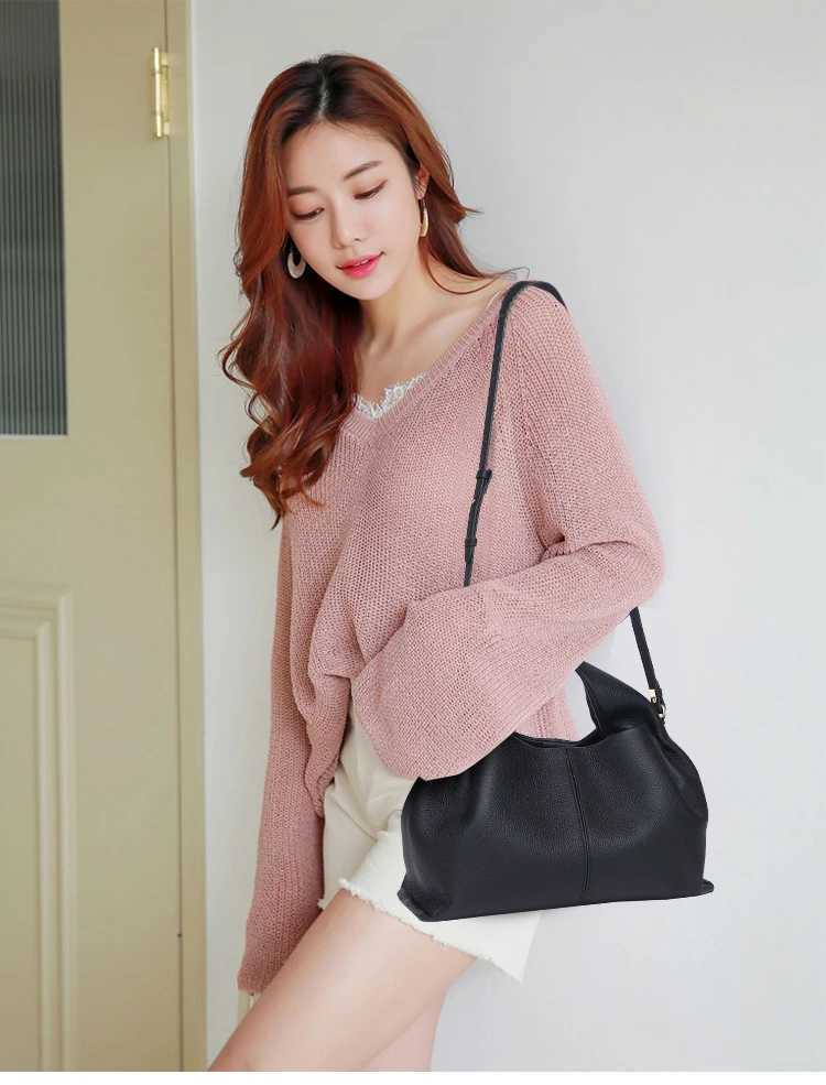 Genuine Leather Women Fashion Shoulder Crossbody Large Clouds Bag Ladies Handbag French Hundreds Pure Colour Lunchbox Bag Z250903