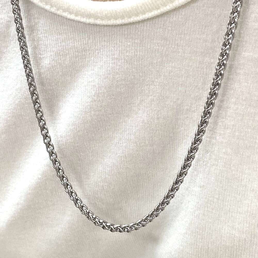 Wholesale 3mm 5mm Waterproof Fashion Link Stainless Steel Gold Plated Wheat Chain Necklaces for Men Women