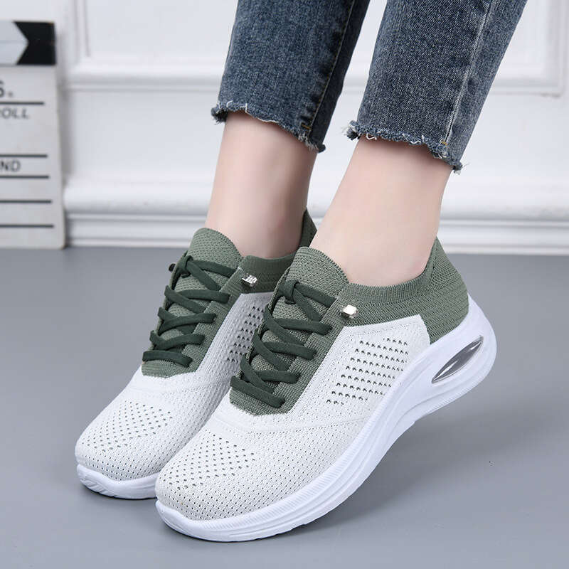 Thick-Soled Sports Casual Women, Flyknit Designer Shoe Breathable Mesh Air-Shake Shoes, Trendy New Style Shoes for Women