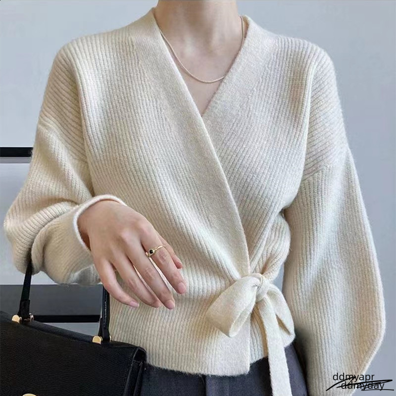 Irregular Cashmere Sweater For Women In Autumn And Winter High-End Button With Wool Cardigan Fashionable Knitted Ultra-Thin L065 241230 ddmyday ddmyda