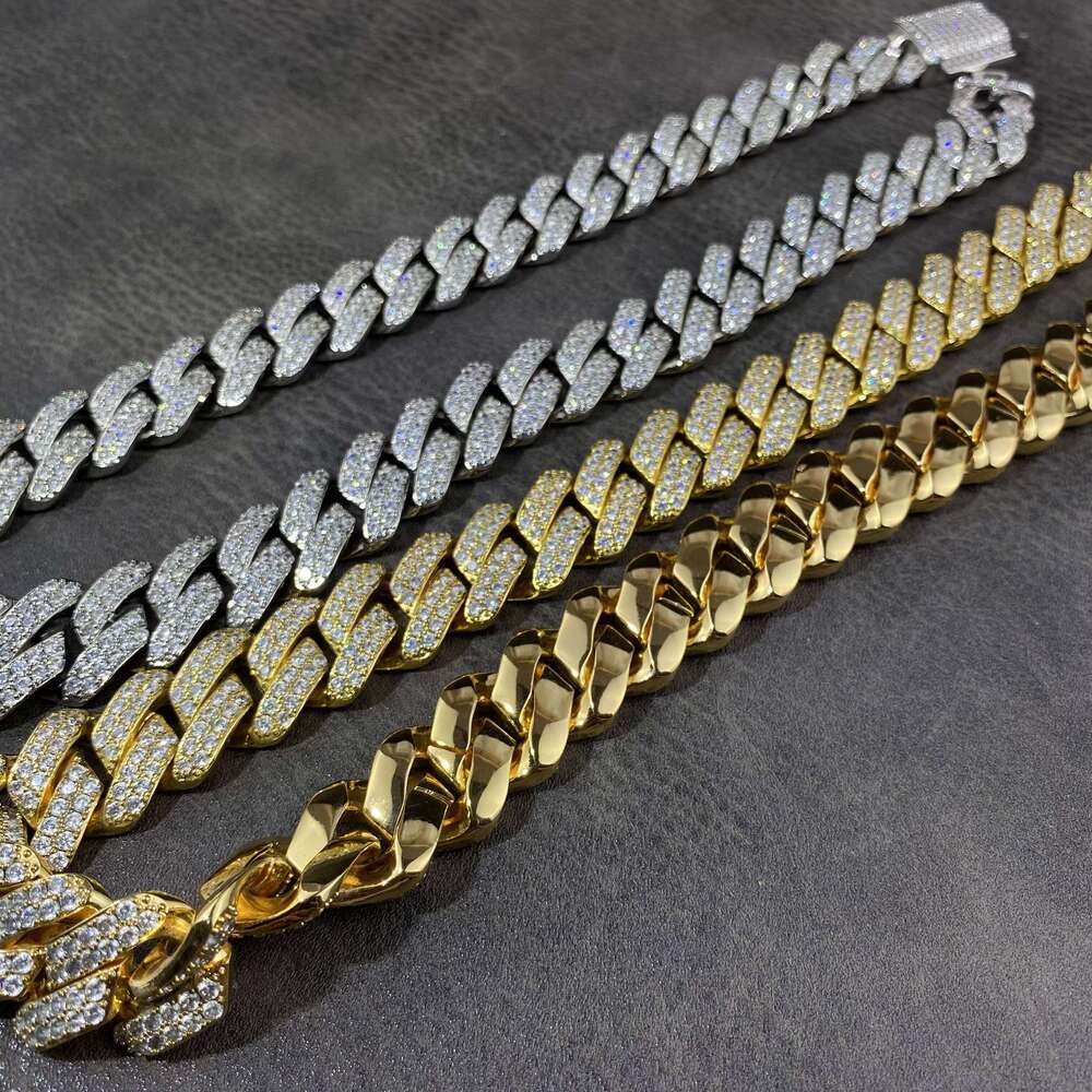 Quality 2 Row Rounded Cubana Hip Hop Jewelry Fancy Cuban Link Chain Mens Necklace for Men Women