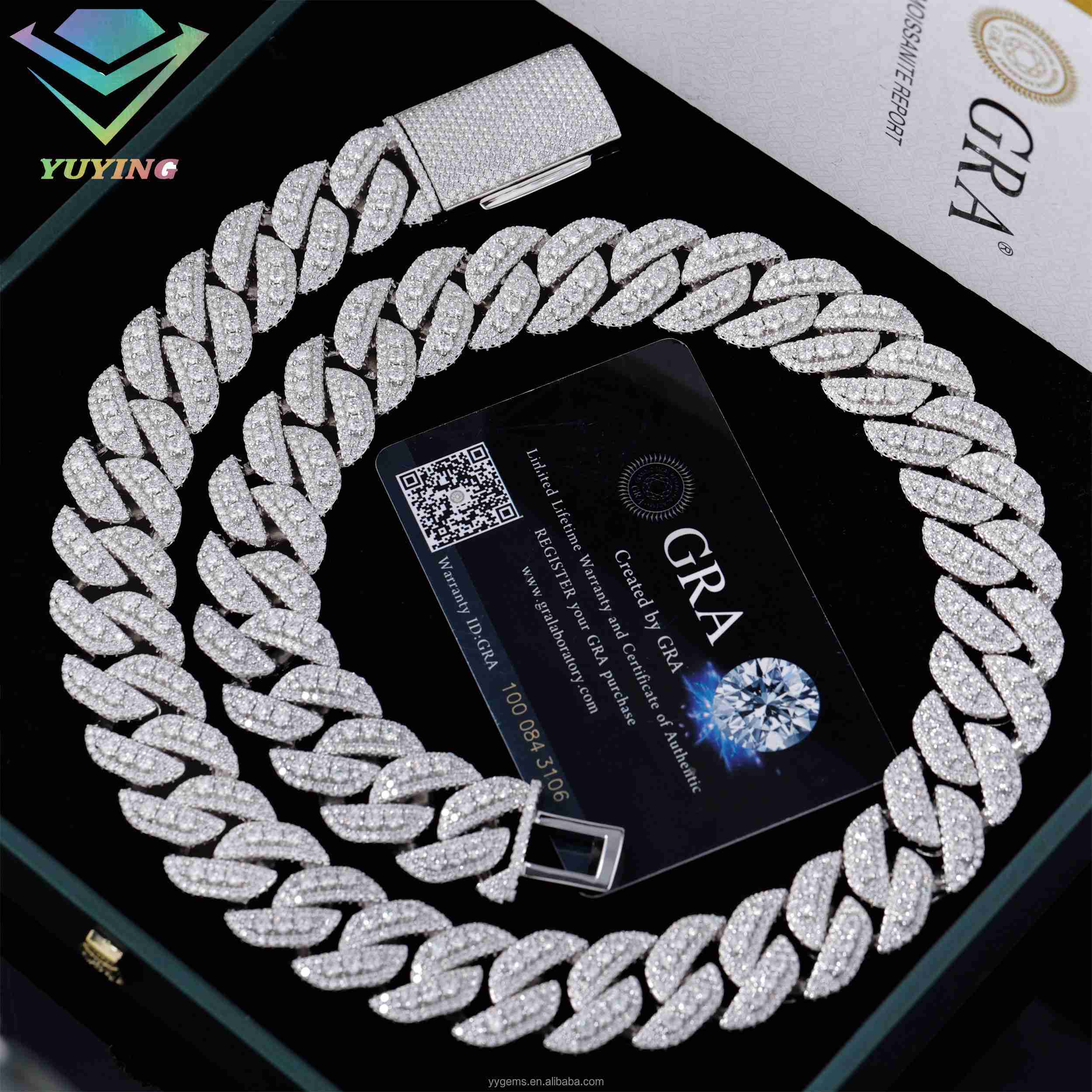 13mm 15mm 18mm Mens Jewelry 925 Silver Cuban Link Chain Iced Out Vvs Moissanite Diamond Necklace Link Bracelet Hiphop Jewelry