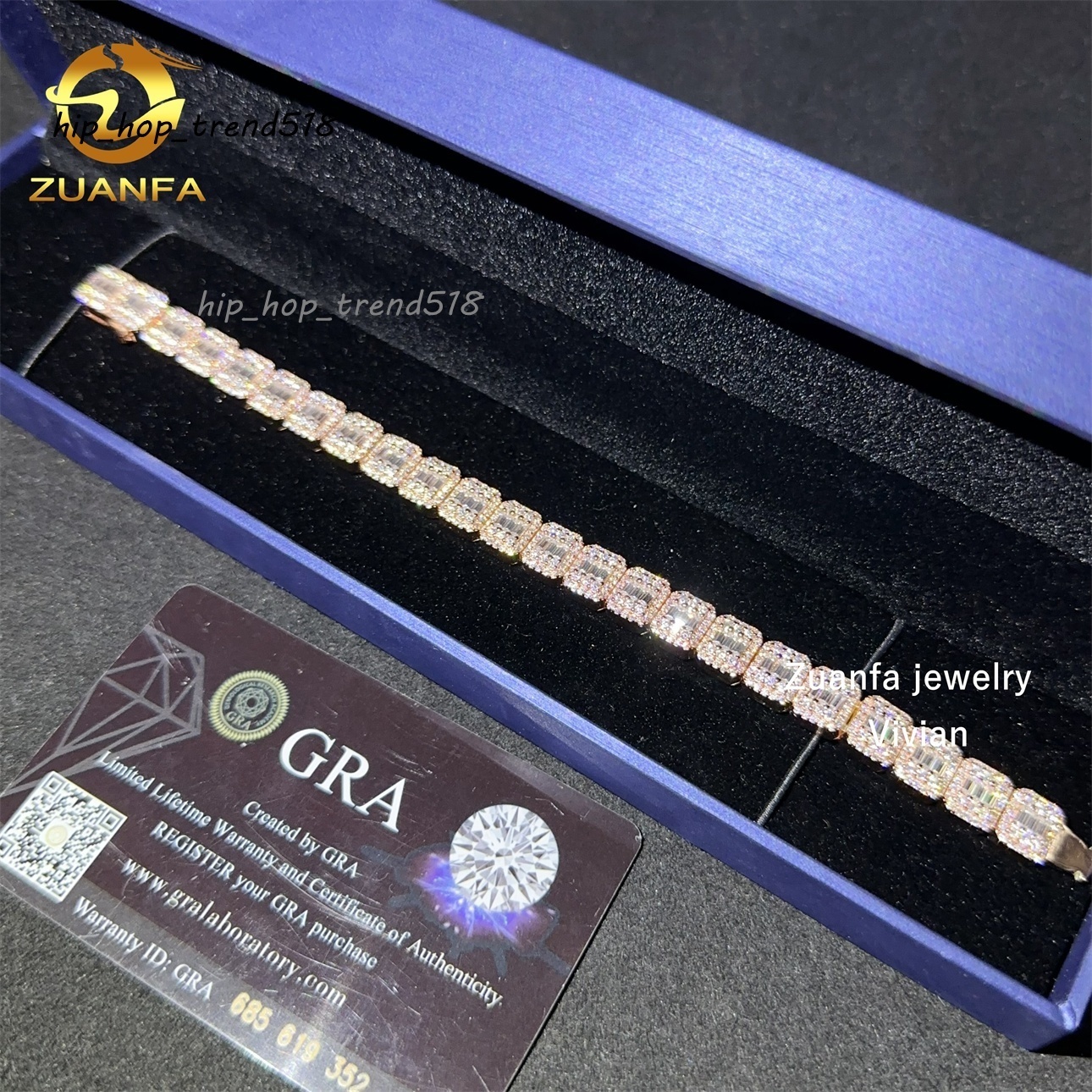 9MM Sterling Silver 925 Luxury Moissanite Cuban Link Bracelet VVS Moissanite Diamond Miami Cuban Link Chain Bracelet