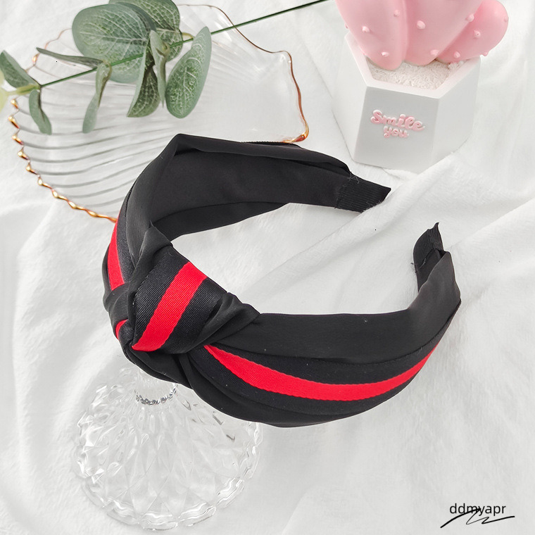 Striped Ribbon Knotted Women's Outdoor Accessory Clip Wide Cross Headband ddmyday Hair Ornament