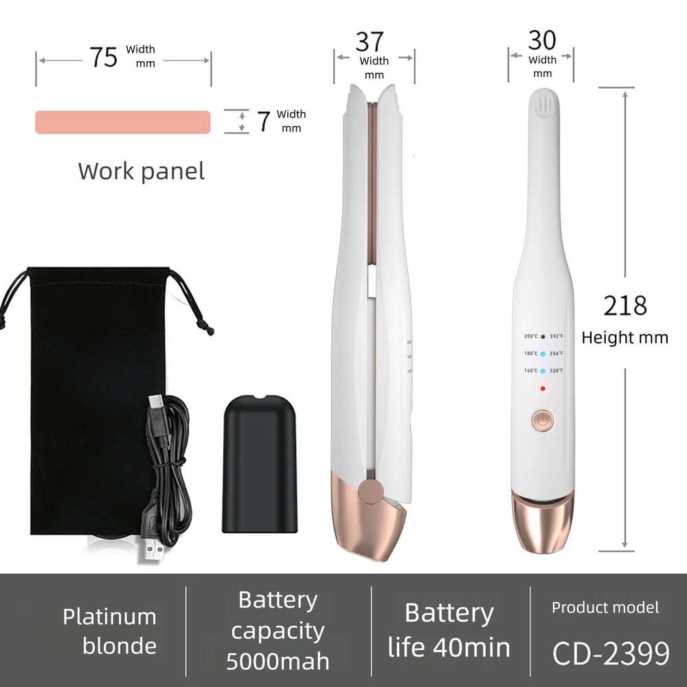 Designer Famous Brand Narrow Version Wireless Korean Short Curling Iron Straight Hair Dual Purpose Household Mini Straightener