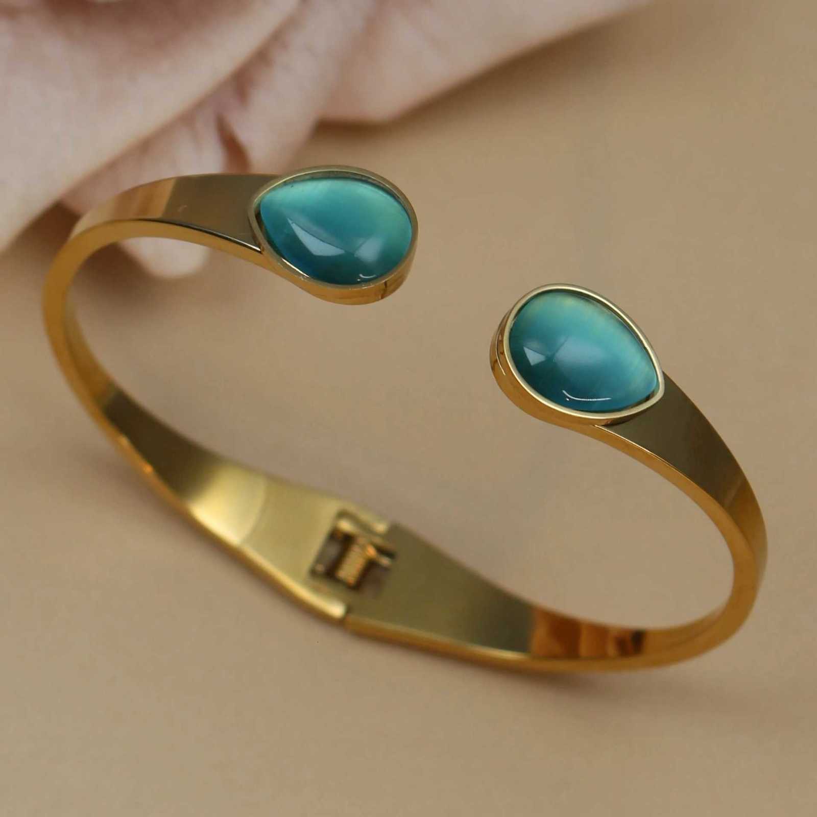 XCB006 Fashion New Opal Crystal 2in1 Stainl Steel Bracelet Wens Jewellery Birtay Party Pair Bangles luxury Wholes Gifts M251218