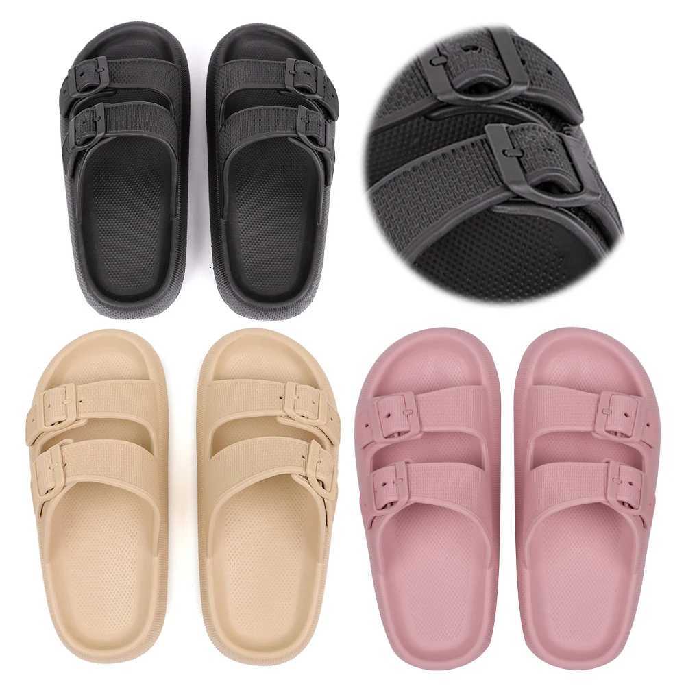 Walking Slippers Nonslip Bathing Shoes Adjustable Buckles Cloud Slides Fashion EVA Sandals for Summer Beach W250905