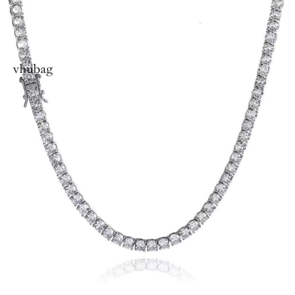 Manufacturer's S Sier Custom Moissanite Chain3mm 4mm 5mm 6.5mm Single Row Tennis Chain Bracelet Hip Hop Necklace