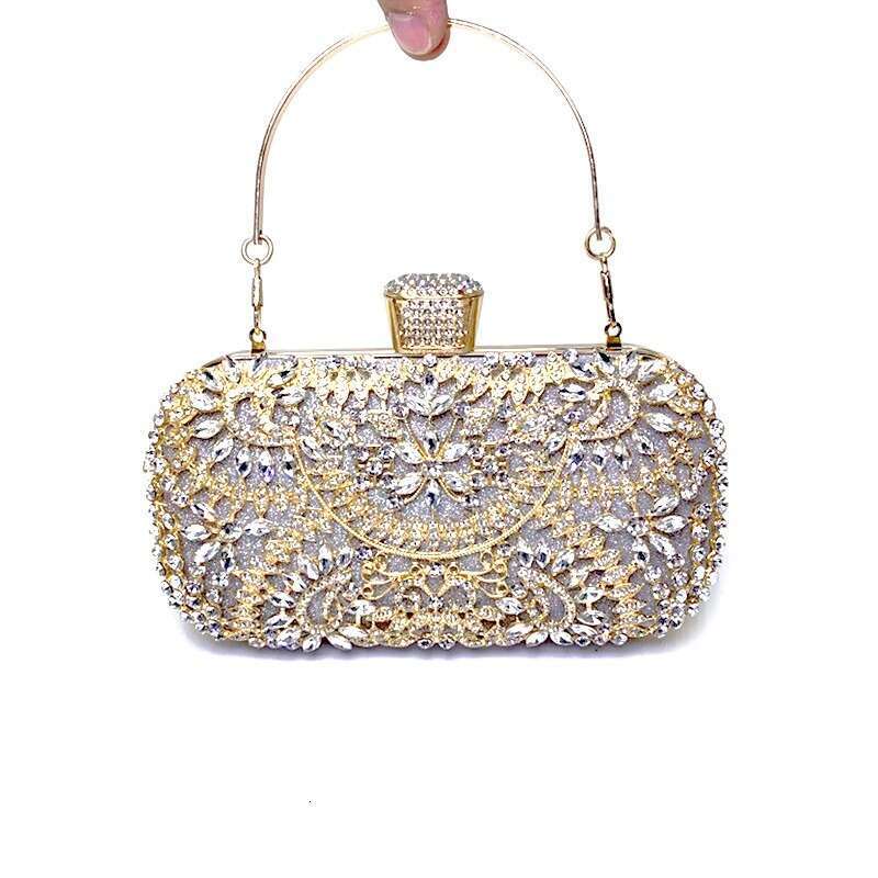 2023 Dia Evening For Women Wedding Golden Clutch Purse Chain Shoulder Bag Small Party Handbag With Metal Handle