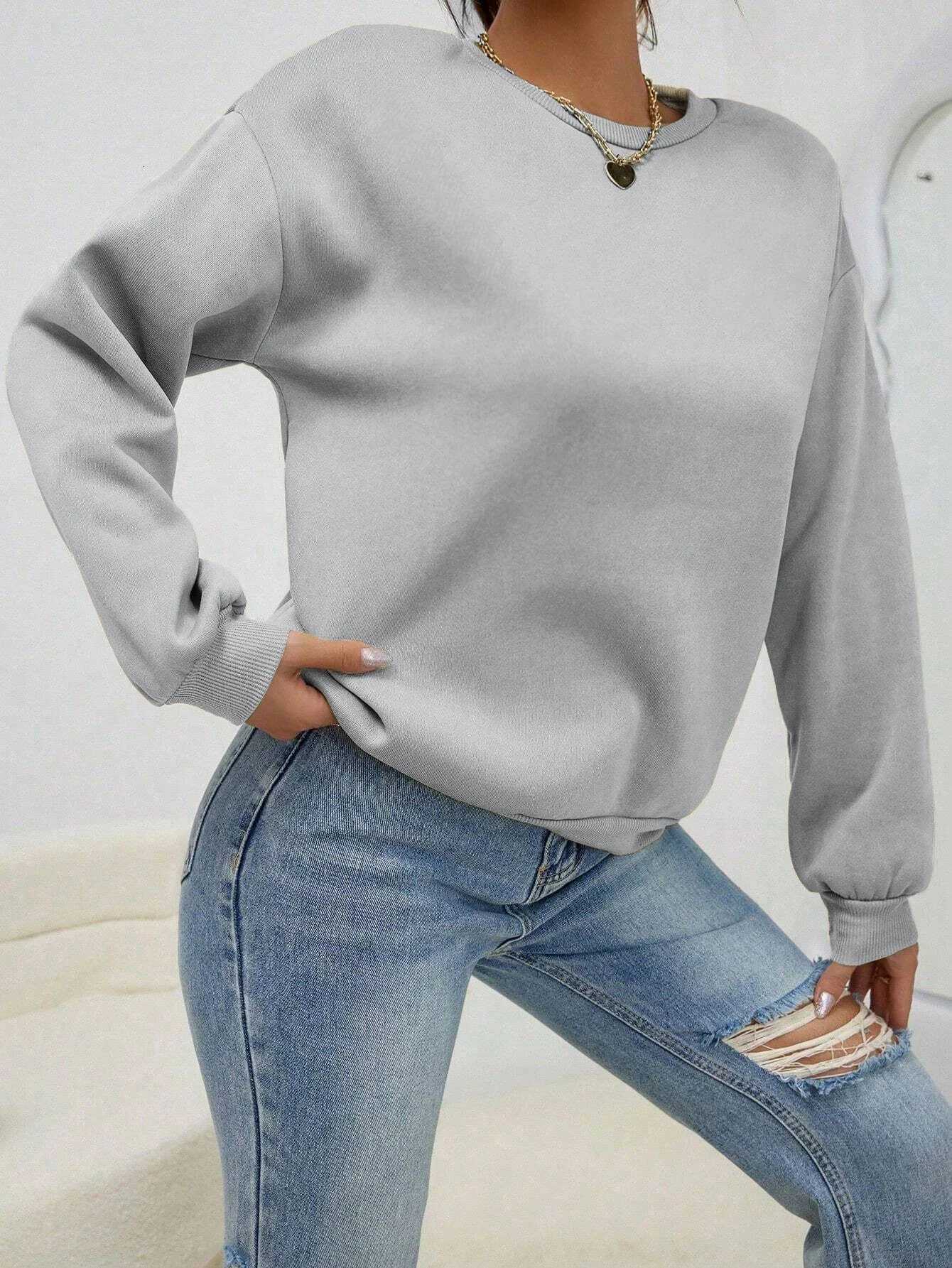 Solid Color Multicolor Woman Hoodie Casual Comfortable Clothing Loose Trendy Sweatshirt Autumn Crewneck Female Pullovers Z250905