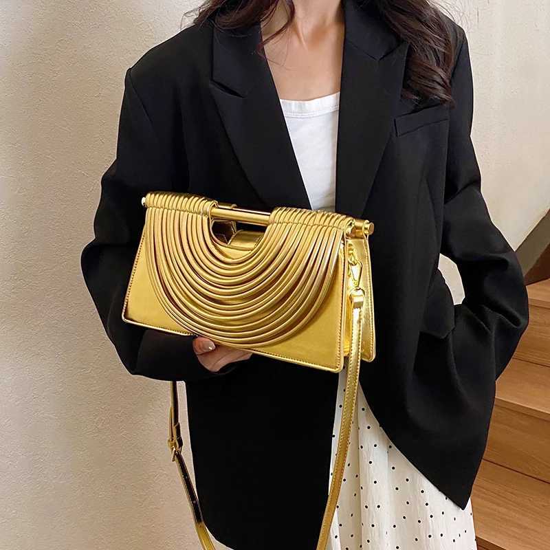 ed Evening Clutch Purse For Women Noodles Design Golden Crossbody Bag For Wedding Dinner Party Designer Handbag 2025 Z250903