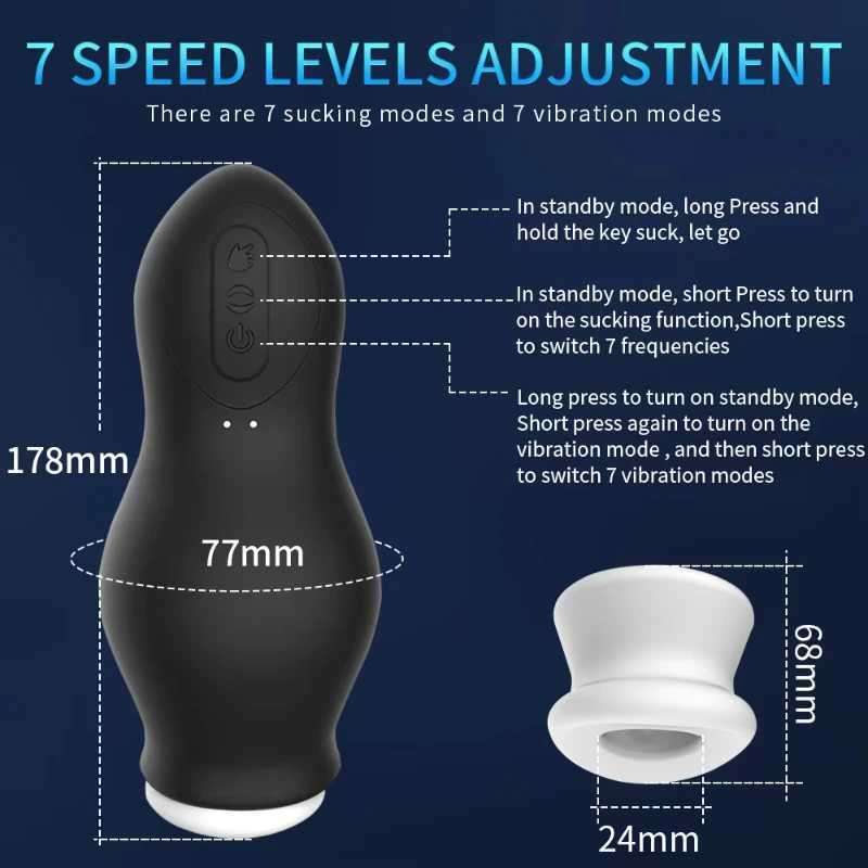 Automatic Sucking Male Masturbators Penis Vacuum Training Cup Blowjob Orgasm Erotic Pocket Pussy Stroker Adult Sex Toys for MenXJ250905