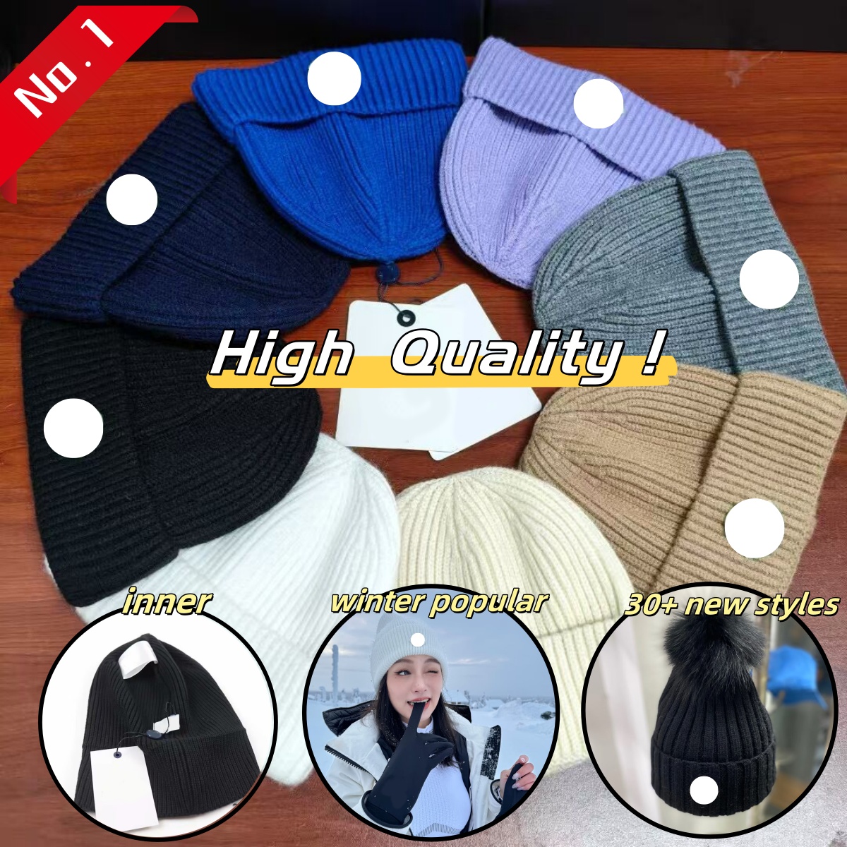 Warm designer beanie men winter skull cap knitted bonnet luxe women classic leisure fashion luxury beanie designer hats for men fur ball grey black blue pink hj07