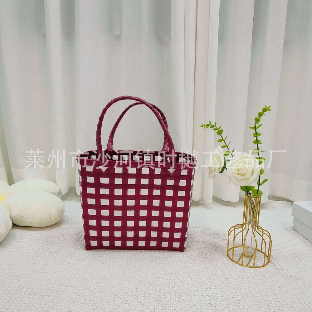 Thai Handmade Large Capacity Basket Gift Tote Woven Handbag Bucket Women's Bag