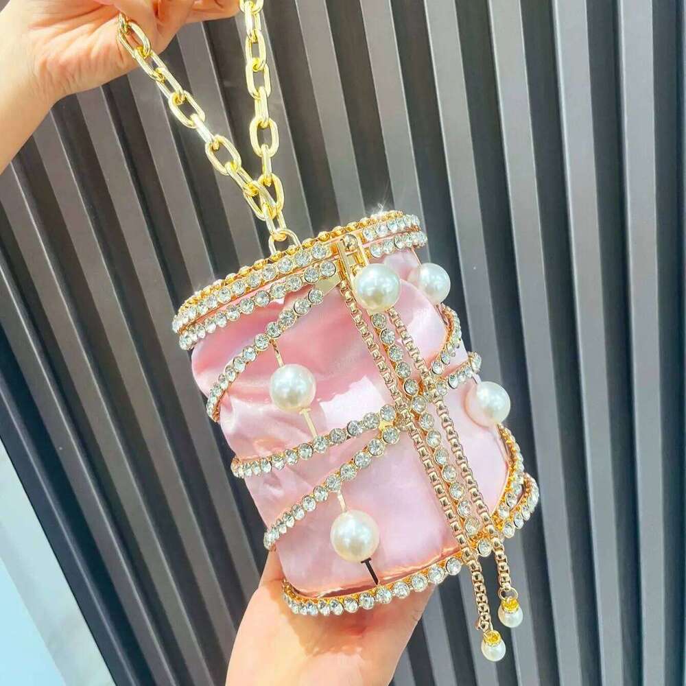 Designer Bags Handmade Rhinestones Evening Clutch Bag Purses And Handbag Designer Shoulder Shiny Crystal Clutch Purse Bucket Bag Luxury Bag