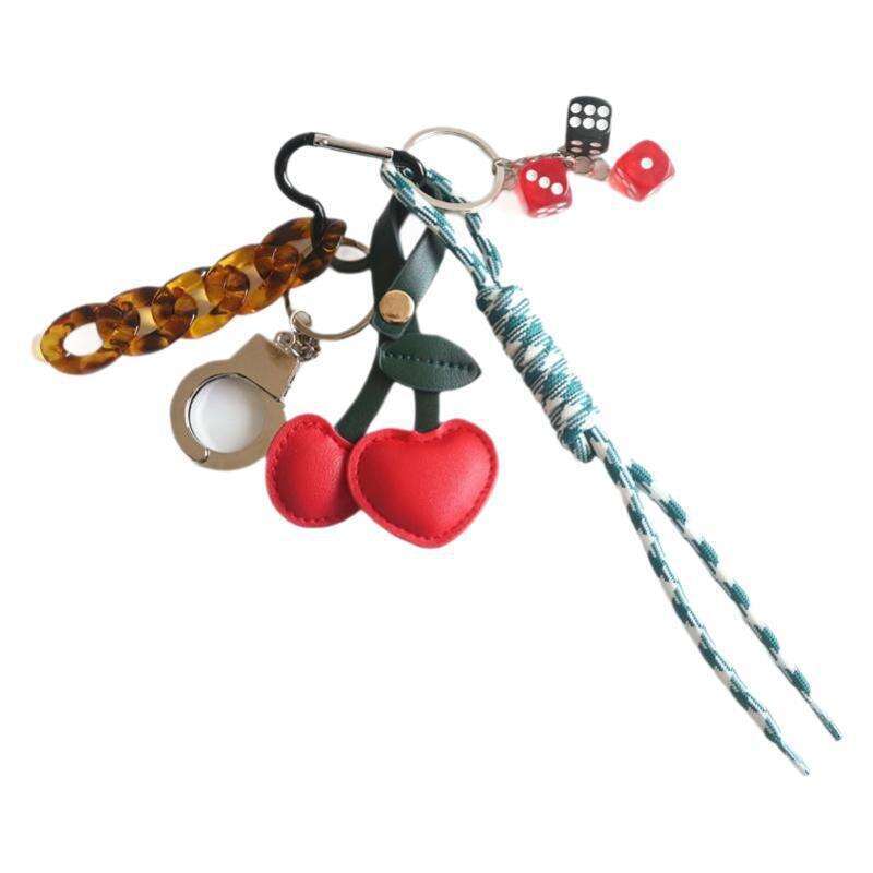 DHEssentials 2025 Spring Retro Cherry Bag Charm, Mixed - Material, Drop - Glued, Ins - Style, Cute Fruit - Themed Dec