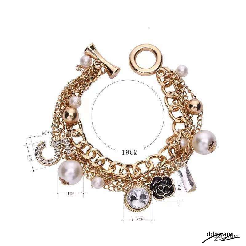 Korean Style Multi-Layer Small Flower Number 5 Metal ddmydec Chain Bracelet Jewelry Handmade ddmydec