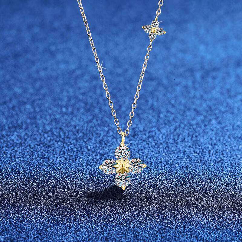 Style 4mm 1.2CTW Ins Moissanite Pendant Sterling Sier Necklace Fashion Jewelry for Women's Engagement Party