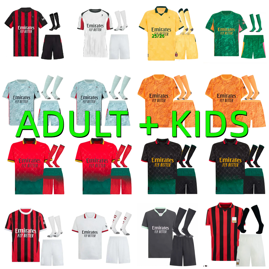 25 26 RAFA LEAO ModriC MILANS soccer jerseyS BONDO M.MAIGNAN LOFTUS-CHEEK GIMENEZ RICCI TOMORI Pavlovic Chukwueze 2025 2026 football shirt maillot adult kids kits