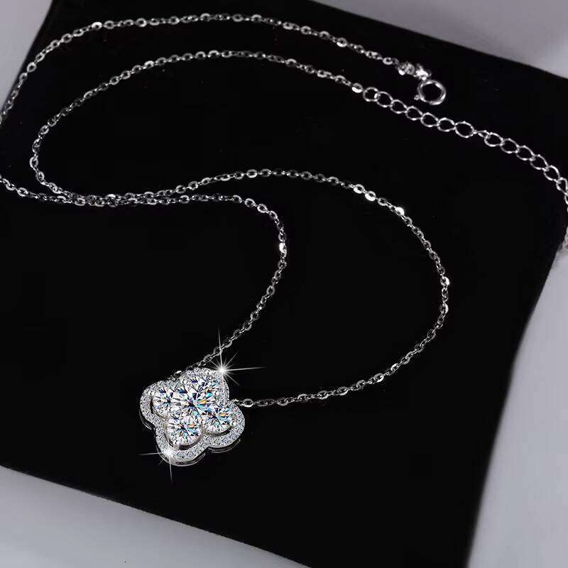 New S Sier Moissanite Necklace: Full Dia Collarbone Chain for Women, Wholesale From Factory