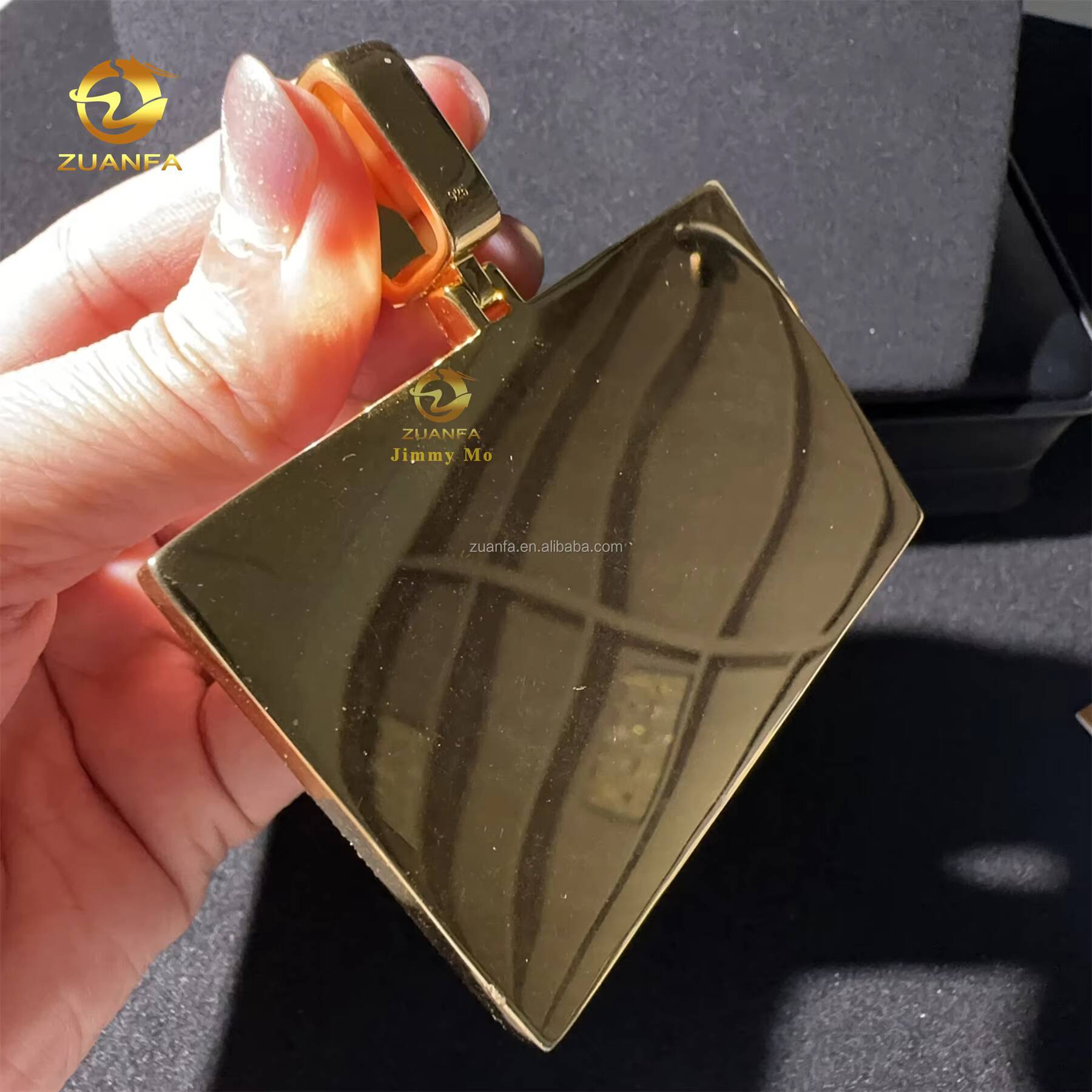 Sparkle Rapper Jewelry 3 Iced Out 3D Fully Jewelry Solid Silver Yellow Gold Plated Moissanite Diamond Credit Card Pendant Set