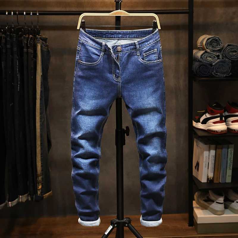 2023 Spring and Autumn New Classic Fashion Solid Color Elastic Small Foot Pants Mens Casual Slim Comfortable HighQuality Jeans W250905