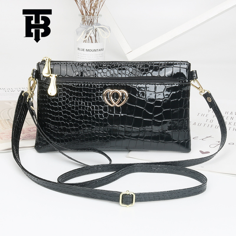TB BHULAMTE Designer Bag Luxury Bag Fashion New Glossy Patent Leather Women's Bag Crossbody Bag Casual Crocodile Pattern Women's Clutch Smal