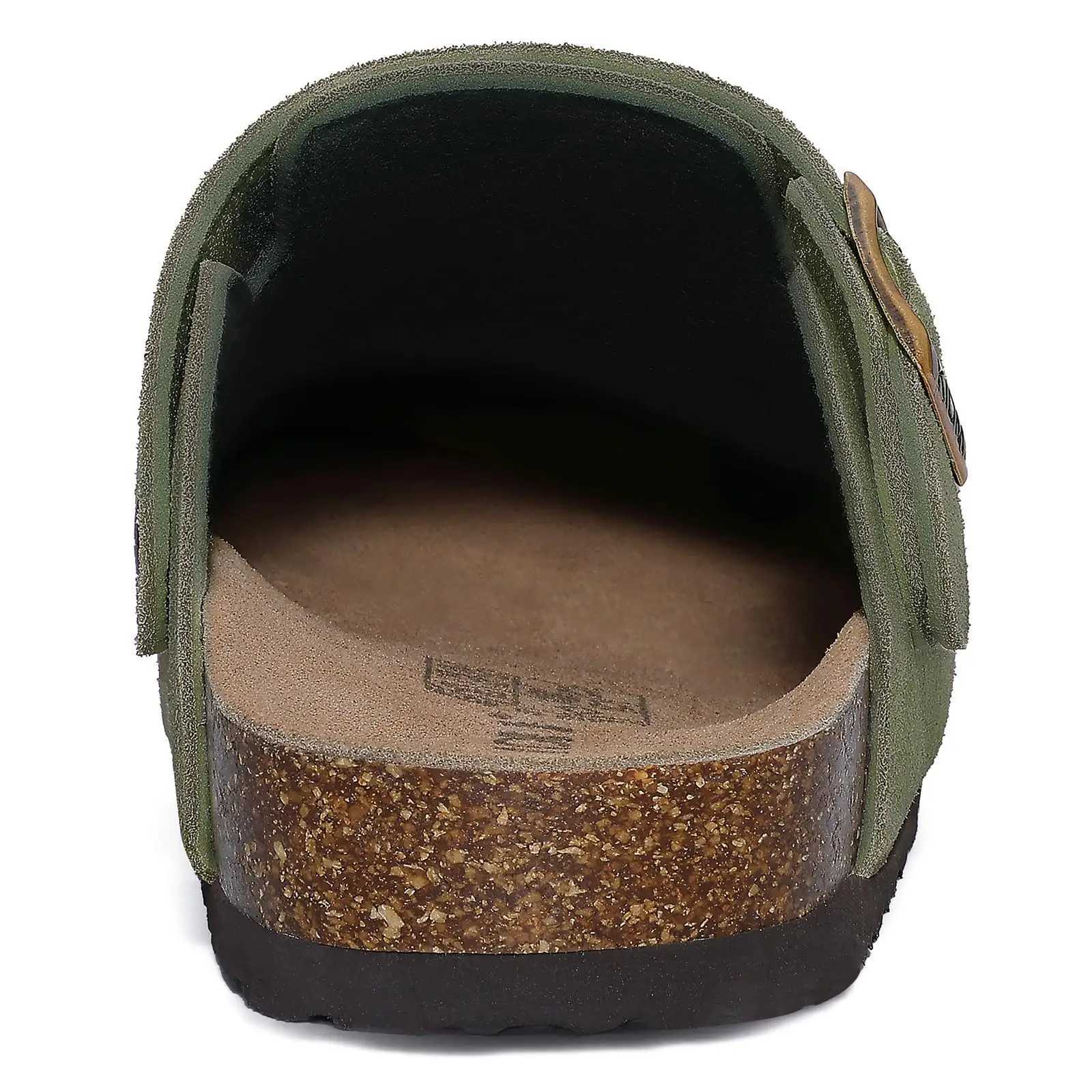 Crestar Women Cow Suede Clogs Cork Footbed Leather Mules Lady Outdoor Comfort Arch Support Potato Shoes With Adjustable Strap W250905