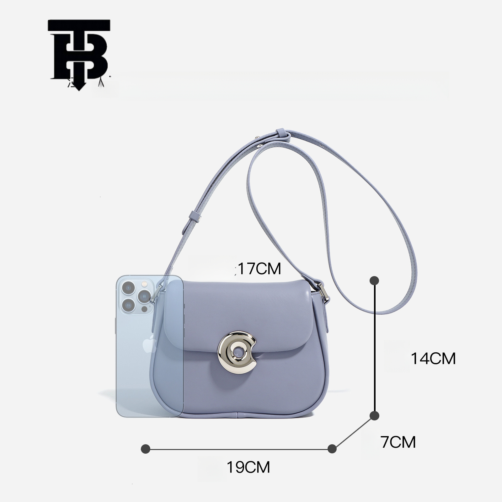 TB BHULAMTE Designer Bag New Genuine Leather Saddle Bag Crossbody Trendy Bag Niche Luxury Bag Texture Shoulder Bag Commuter Versatile Phone Crossbody 