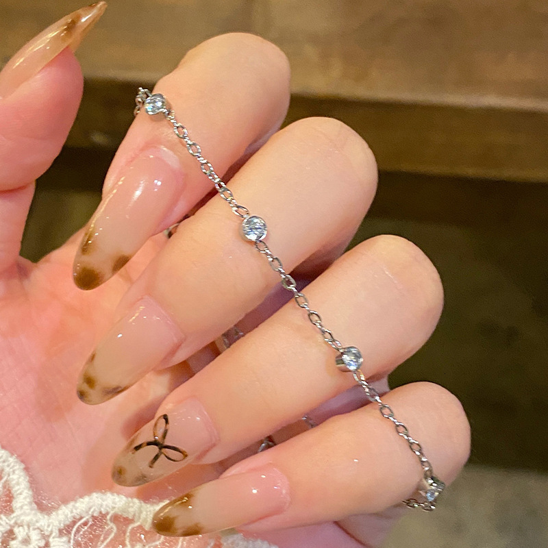 Real Gold Plated Zircon Bracelet Simple Versatile Fashionable Elegant High-end Women's Jewelry