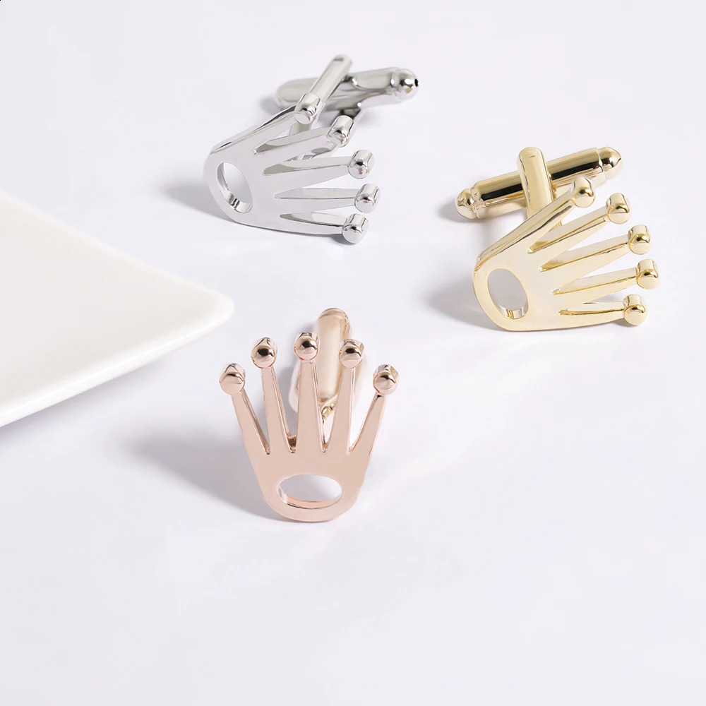 Mens Vola Crown Brass Cufflinks Gold Rose Silver Tones Copper Personality Modern Jewelry Accessories 250904