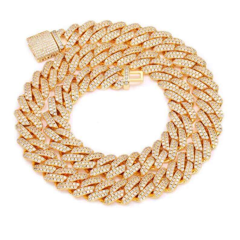 12mm Link Jewelry VVS Iced Out Hiphop Sier Moissanite Cuban Chain