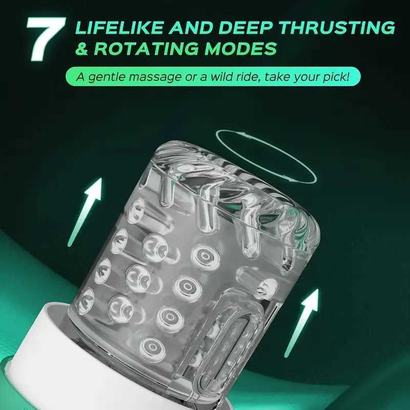 5 in 1 Automatic Thrusting Rotation Male Masturbator Penis Pump Sucking Pocket Pussy Blowjob Machine Adult Sex Toys for Men 18XJ250905