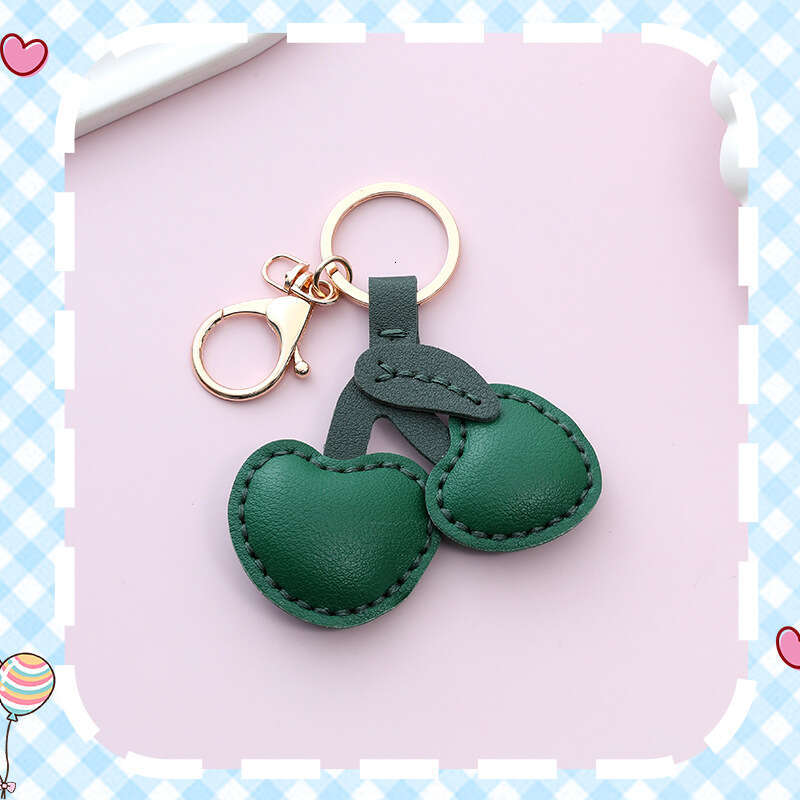 DHEssentials Cherry Leather Charm, Cute DIY Gift, Pastoral Style, Bag/Key Pendant, Multiple Colors