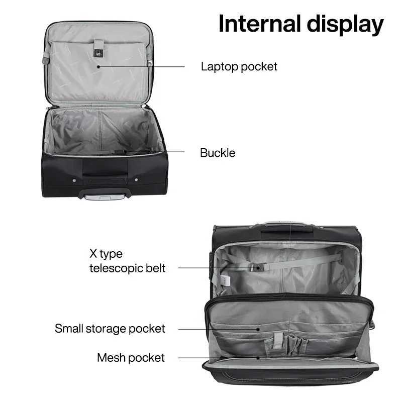 Hanke Men Business Travel Luggage Women Carry On Suitcase Spinner Wheels Rolling Bag 16 18 Inch Z250905