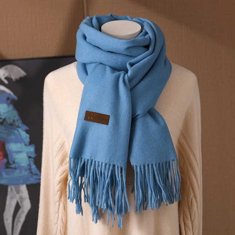 2024 Solid Color Cashmere Scarf Women Thick Warm Winter Autumn Shls Wrs Tassel Female Blanket Echarpe Bufanda HijabXJ250905