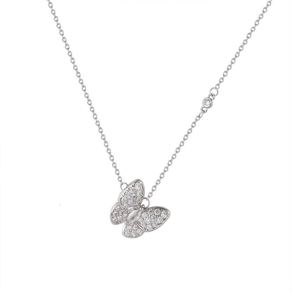 Seiko White Mother-of-Pearl Necklace for Women, Ins Style, Light , Fashionable, Elegant, High-End Feel, Full Dia Butterfly Collarbone Chain