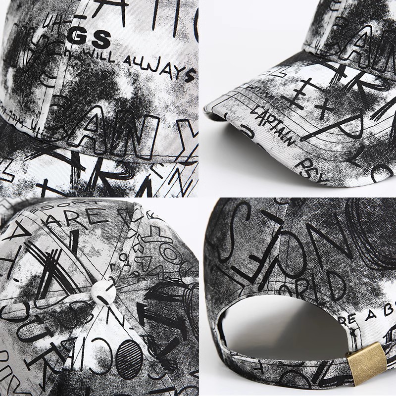 New printed hat male Korean version casual letter outdoor sunscreen sun hat three-dimensional embroidery graffiti baseball cap women